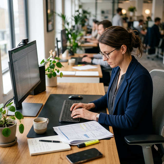 Persona tecleando datos